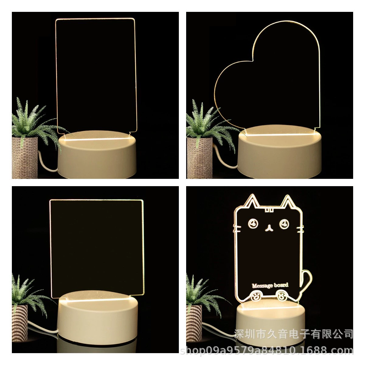 3D-ночник DIY с доской для рукописного текста, стираемая панель для рисования и сообщений, USB LED-лампа