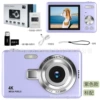 Purple camera, 64 GB memory card, card reader, TPC adapter