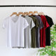 Modal Short-sleeved Men's Large Elastic Summer Thin All-match Sweater Solid Color Casual Simple L-8x Round Neck V-neck