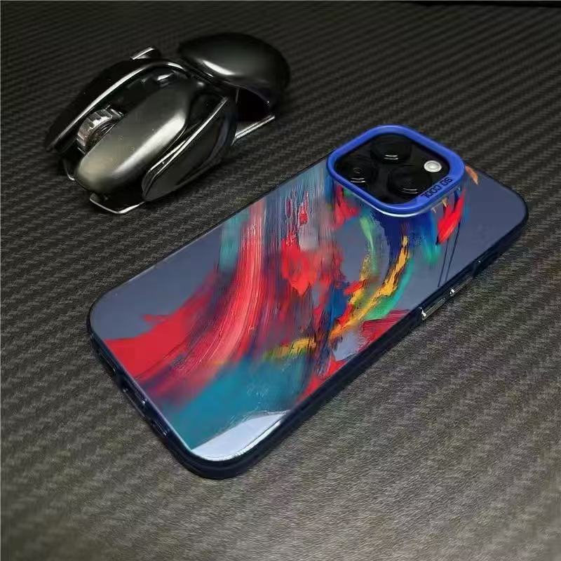 Nueva personalidad salpicada de tinta para iPhone 16 funda para teléfono móvil Apple 15promax/14 anti-caída 13pro12 Europa y América