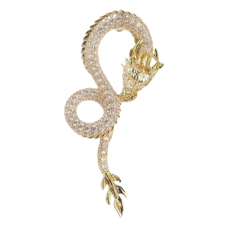 Nuevo deseo dragón broche femenino de alta gama traje creativo Dragón en forma de ramillete accesorios pin dragón año Zodiaco joyería
