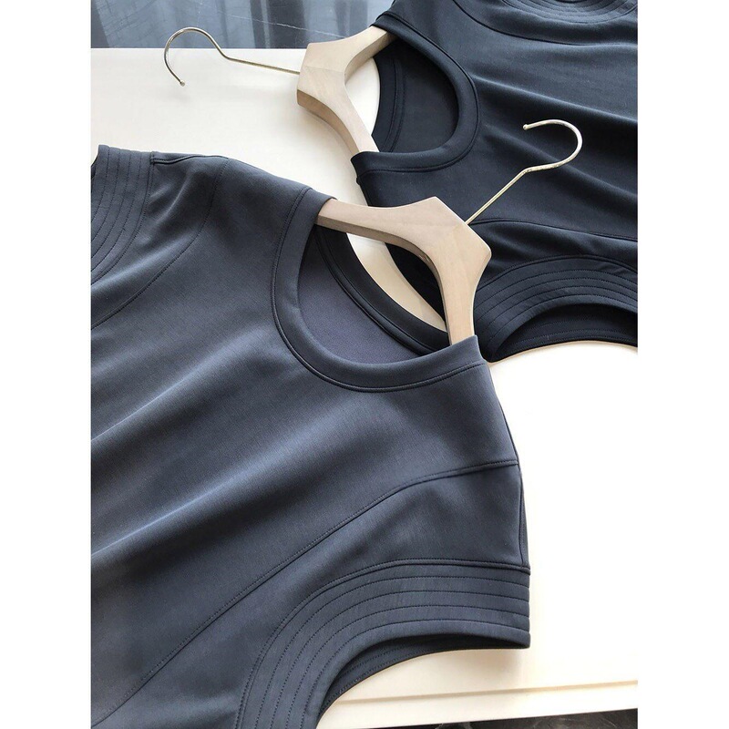 Lightweight Oxygenated Long Dress! Sand-Washed Air Layer Nude-Feel Flutter Sleeve Mid-Length Dress 2026 Summer New Model H052708