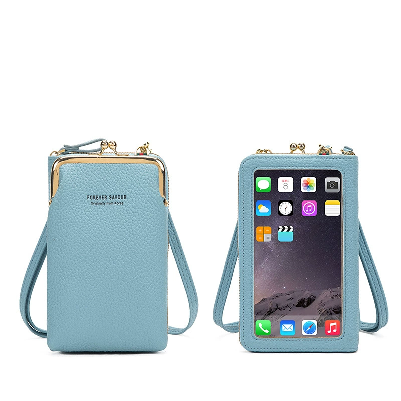 FOREVER SAVOUR Small Kids Wallet Shoulder Bag with Touch Screen Phone Pocket, City Style, 18x11x5 cm