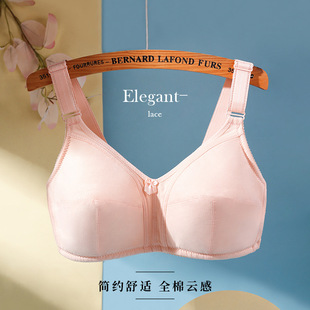 Spring and Summer Thin Pure Cotton Inner CD Cup Large Cup Underwear Women's No Steel Ring No Sponge Big Chest Small plus size Bra