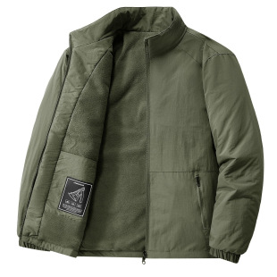 帝宇神龙 Jacket men's new autumn style velvet thickened windproof and warm young and middle-aged stand-up collar high-end jacket