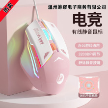 2025高靈敏有線鼠標靜音電競打游戲經久耐用高顏值有線鼠標