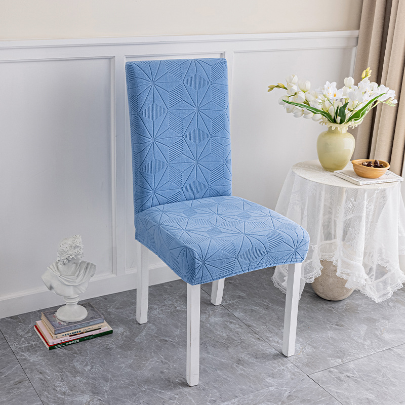 Cubierta de silla de jacquard transfronterizo cubierta de asiento elástica de una pieza cubierta de silla de hotel Banquete de hotel cubierta de silla engrosada todo incluido