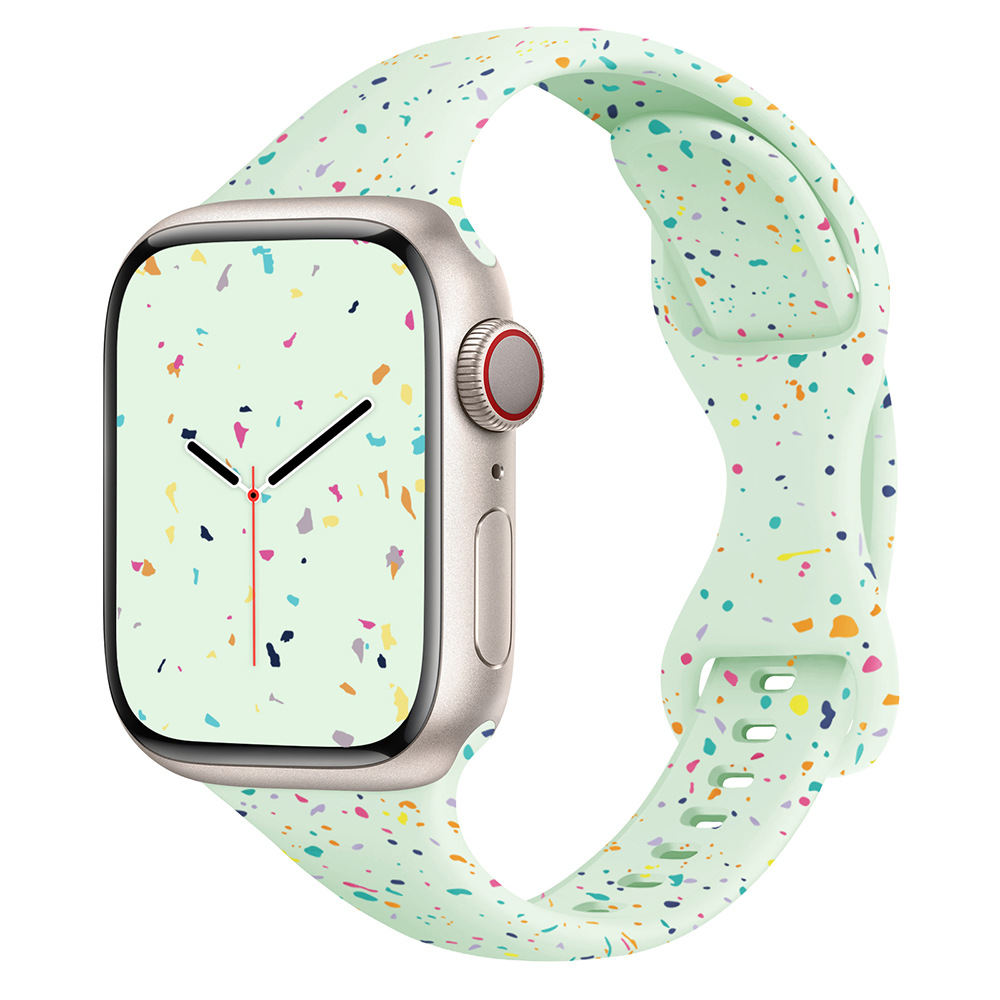 Aplicable a Apple Watch correa iwatch9 cintura pequeña mariposa botón de color chip nuevo tipo de mujer s8765 correa creativa