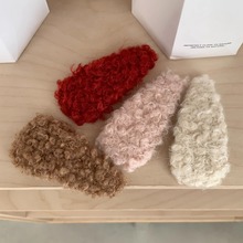 气质毛绒bb夹秋冬外出百搭少女侧边刘海碎发边夹发卡可爱大号发夹