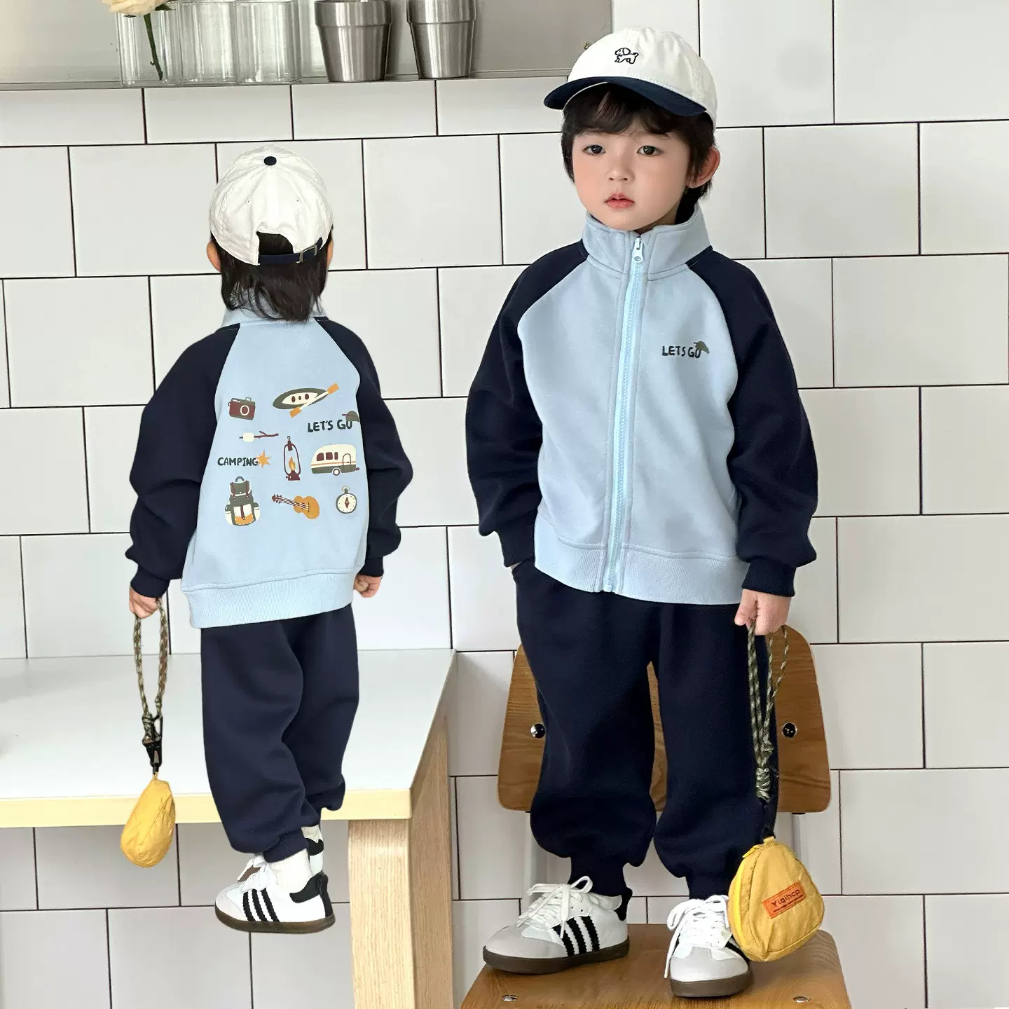 儿童秋季套装2025新款男童开衫男宝裤子中小童衣服卡通两件套穿搭