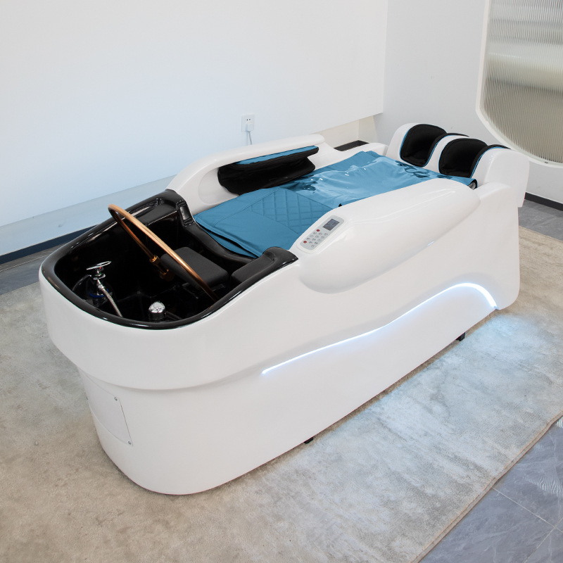 Barbería inteligente lavabo de masaje eléctrico cama de belleza lavabo cama de lavado cama de masaje especial salón de peluquería cama de lavado image 9