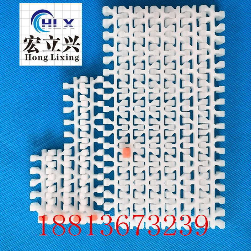 宏牌1100平格输送节距15.24网带链PP镂空传送链板模块组塑料输送