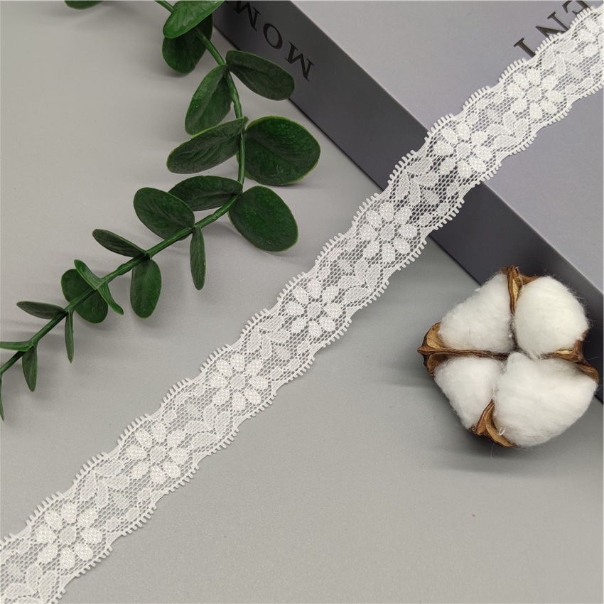 2.5cm蕾丝弹力花边辅料 裙摆童装婚纱装饰衣角服装辅料花边蕾丝边