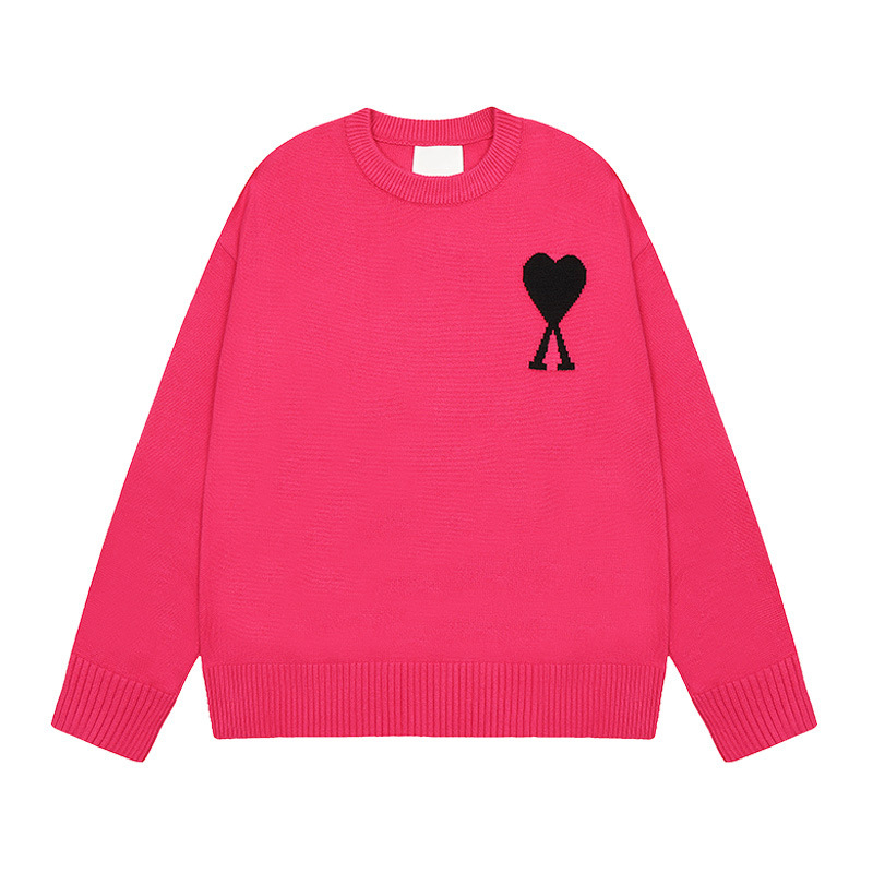 大注目！ ami セーター ラウンドネック ビッグラブ 25ss 新しいカップルルーズ長袖クロスボーダーウール女性のセーター|undefined