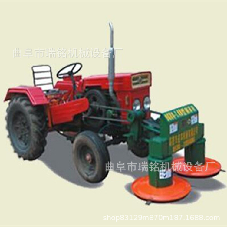 单杠四轮车拖拉机带动的割草机 TGFF苜蓿艾草牵引式双圆盘割草机