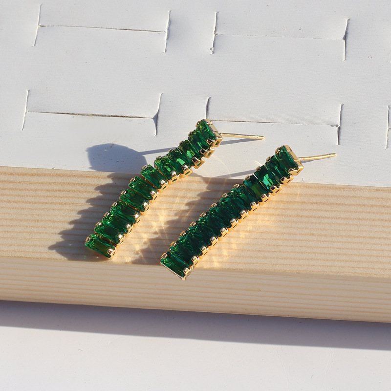 Fashion Geometric Copper Bracelets Ear Studs Necklace Plating Zircon Copper Necklaces