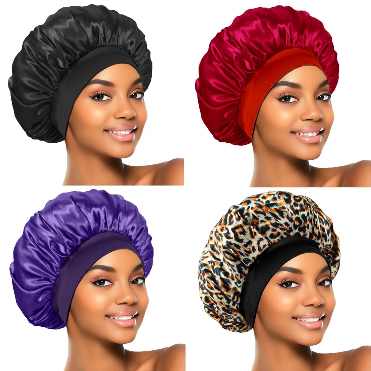 Elastic Nightcap Shower Bonnet, Sedin + Elastic Fabric, Soft Breathable, One Size