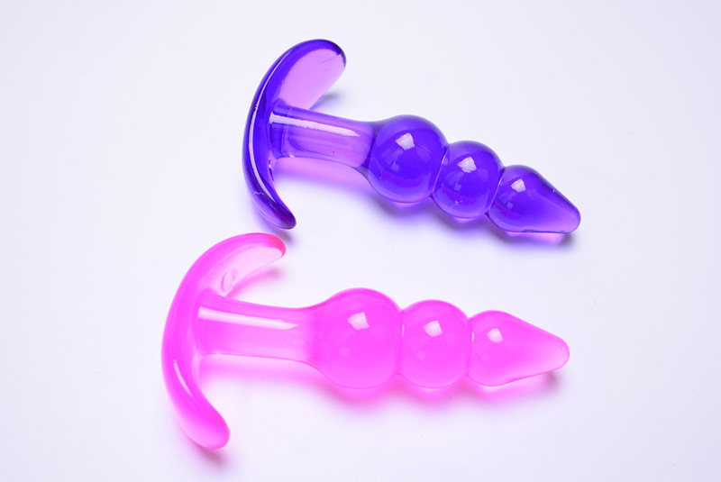 Mini TPE Anal Plug Set with Beaded Design, Pink and Black Options — detail image 23