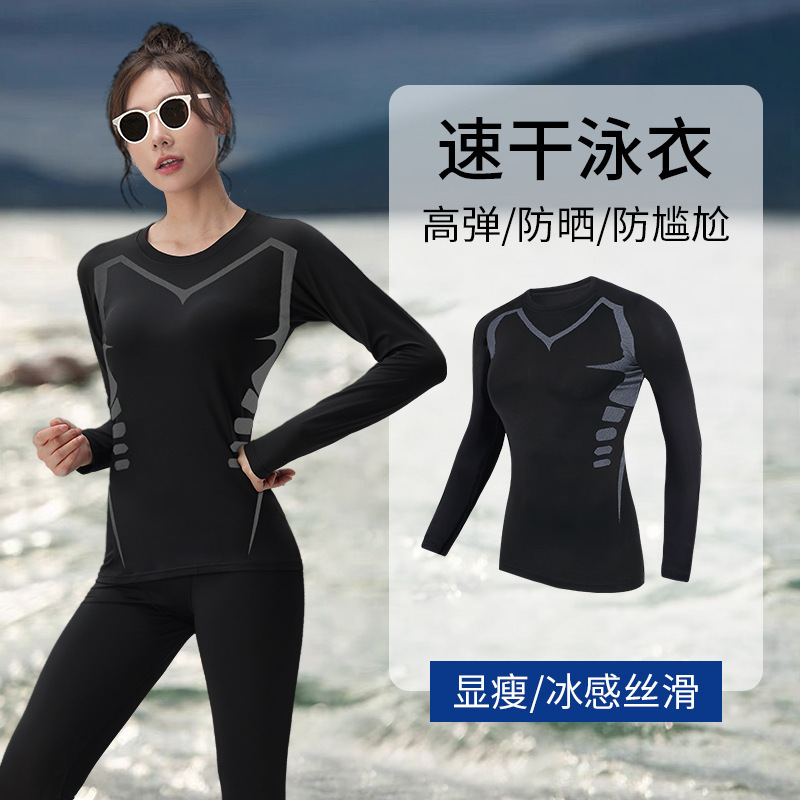 Trajes de baño de mujer 2025 nuevos trajes de baño protectores solares, trajes de medusa, pantalones de buceo conservadores divididos