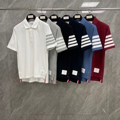 メーカー直営夏tb短シャツpoloシャツ色織珠地布半袖ビジネスカジュアル襟tシャツ潮