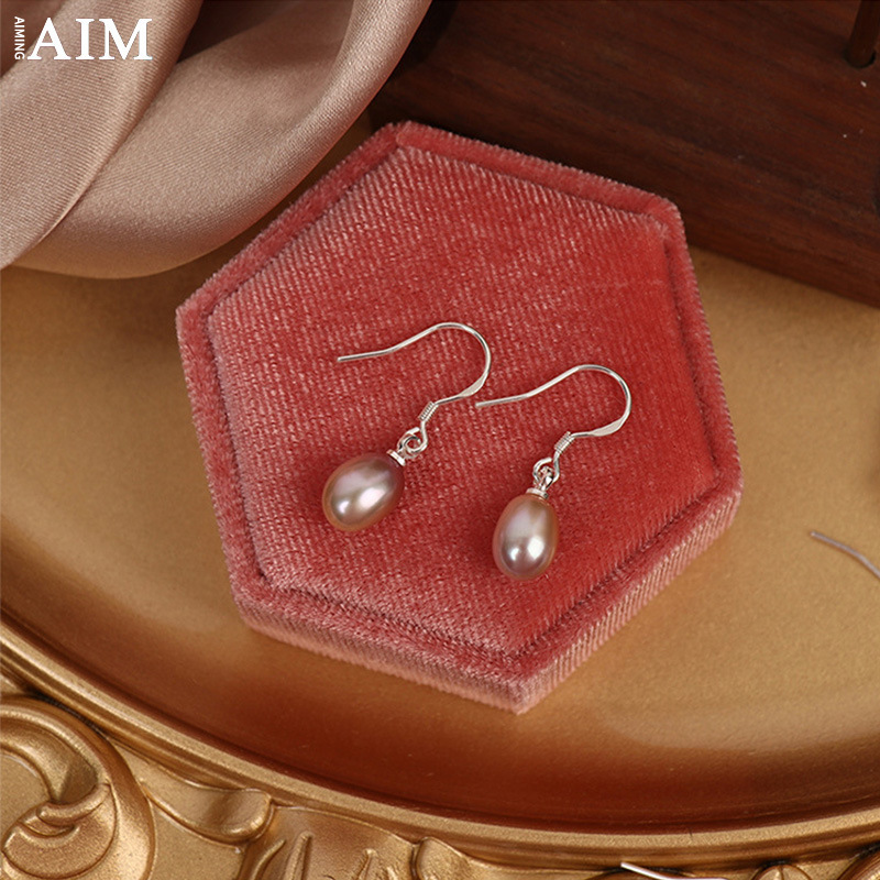 organic classic hypoallergenic earrings from pearl drop-shaped