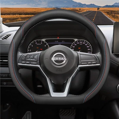 Nissan Steering Wheel Covers for 14Th: Steering wheel cover - d-type-specific-two-tone-thread-all-season-style-standard