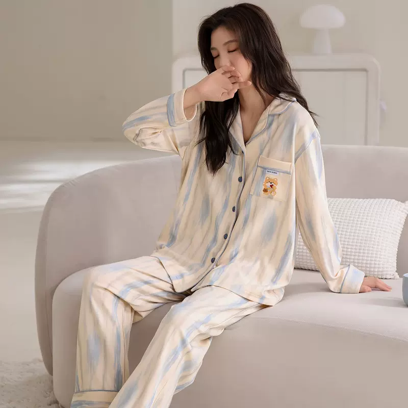 慵懒睡衣女秋冬季2026年纯棉质女式家居服可外穿套装春秋冬天薄款