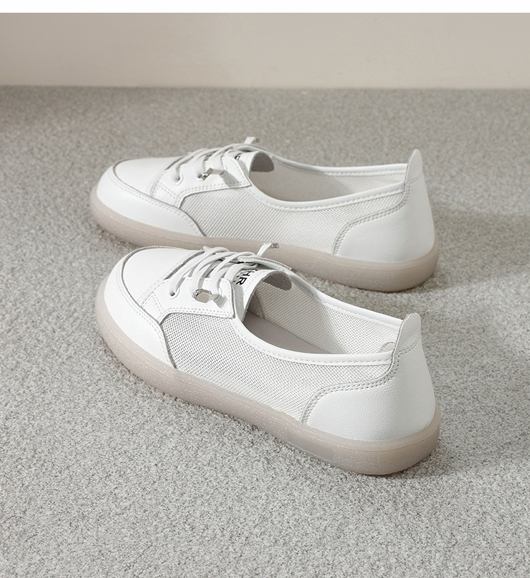 Giày sneaker nữ đế bằng phong cách Đức huấn luyện, mặt lưới thoáng khí, nhẹ, dễ phối đồ — A180E Màu be chi tiết 25