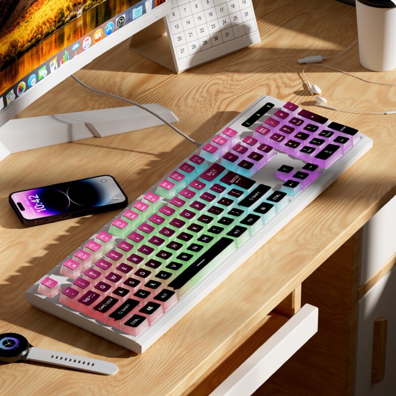 Color Matching Wired Gaming Keyboard Luminous Rgb Optical Gaming Esports Cool High Value High Performance Keyboard