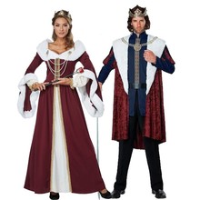 欧洲复古宫廷服中世纪英国皇后国王情侣服圣诞万圣节话剧演出服装