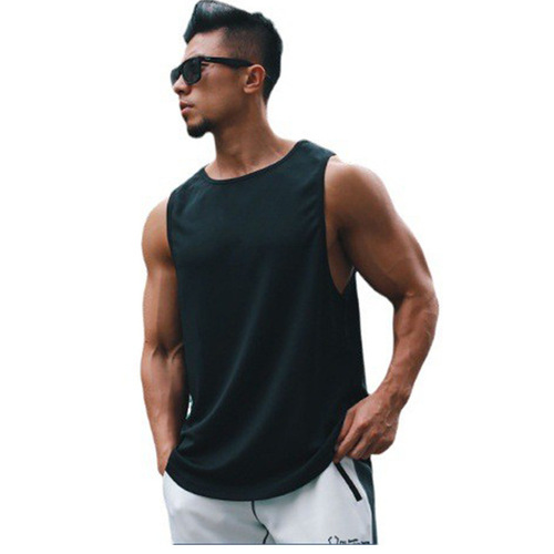 Summer Tank Top No Sleeve Backless Tee Fitness Basketball Clothes Quick Dry Breathable Elastic Crew Neck Training Top