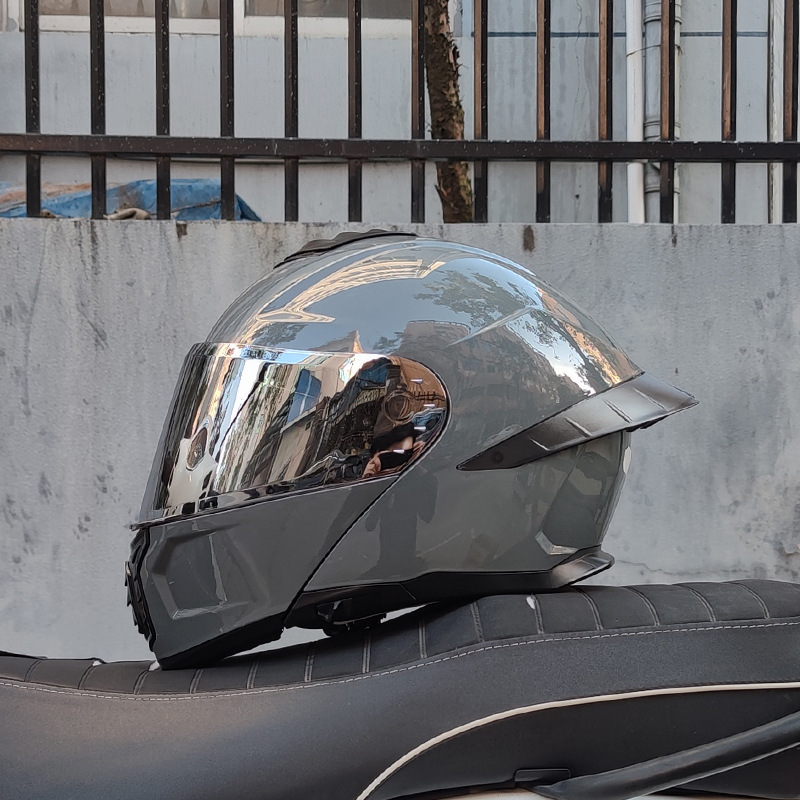 Casco de Motocicleta Orz con Certificación DOT para Hombre y Mujer, Casco Abierto con Visera Doble, Spoiler de Invierno, Cobertura Media, Azul para Todas las Estaciones.