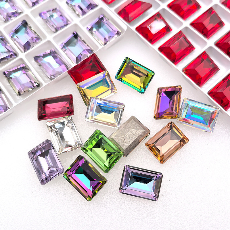 Rectangular straight rock candy diamond nail art diamond DIY pointed-bottom irregular crystal diamond nail decoration sweet geometric jewelry Rectangular straight rock candy diamond nail art diamond DIY pointed-bottom irregular crystal diamond nail decoration sweet geometric jewelry