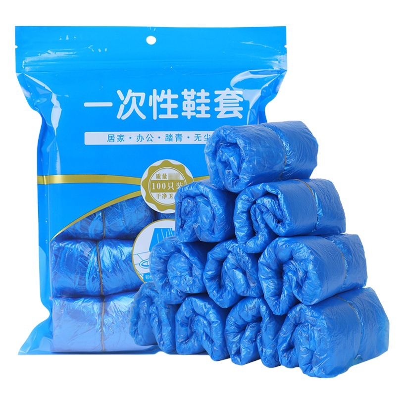 Pe nuevo material engrosado resistente al desgaste cubierta del pie adulto en stock hogar interior antideslizante impermeable plástico desechable cubierta del zapato al por mayor