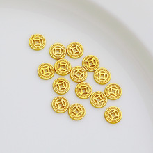 14K包金保色镂空铜钱隔片 复古钱币编绳材料 diy手工手链串珠配饰