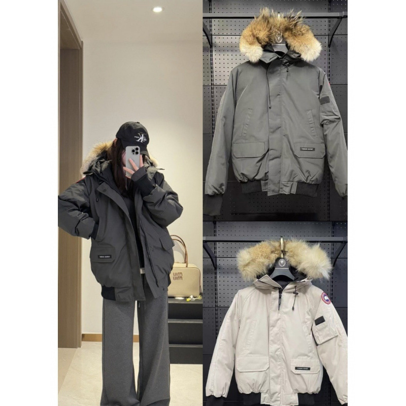 Canada Goose 01 down Jacket for Men and Women, Winter Short Pilot Jacket, Couple's Thickened Coat