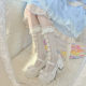 Lolita Lace Socks Mid-tube Short Lace Socks Women Cute Japanese Jk Lori Fairy Bow Calf Socks Thin