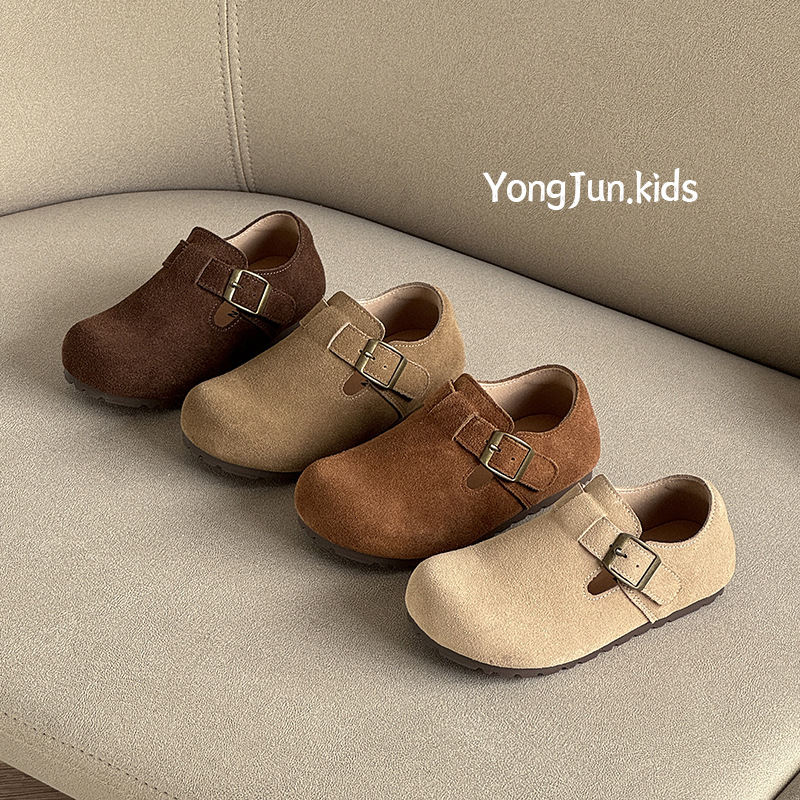 Children's Shoes 2026 Autumn and Winter New Style Fleece-Lined Cotton Girls' Birkenstock Shoes Fashionable Casual Boys' Loafers Baby Shoes