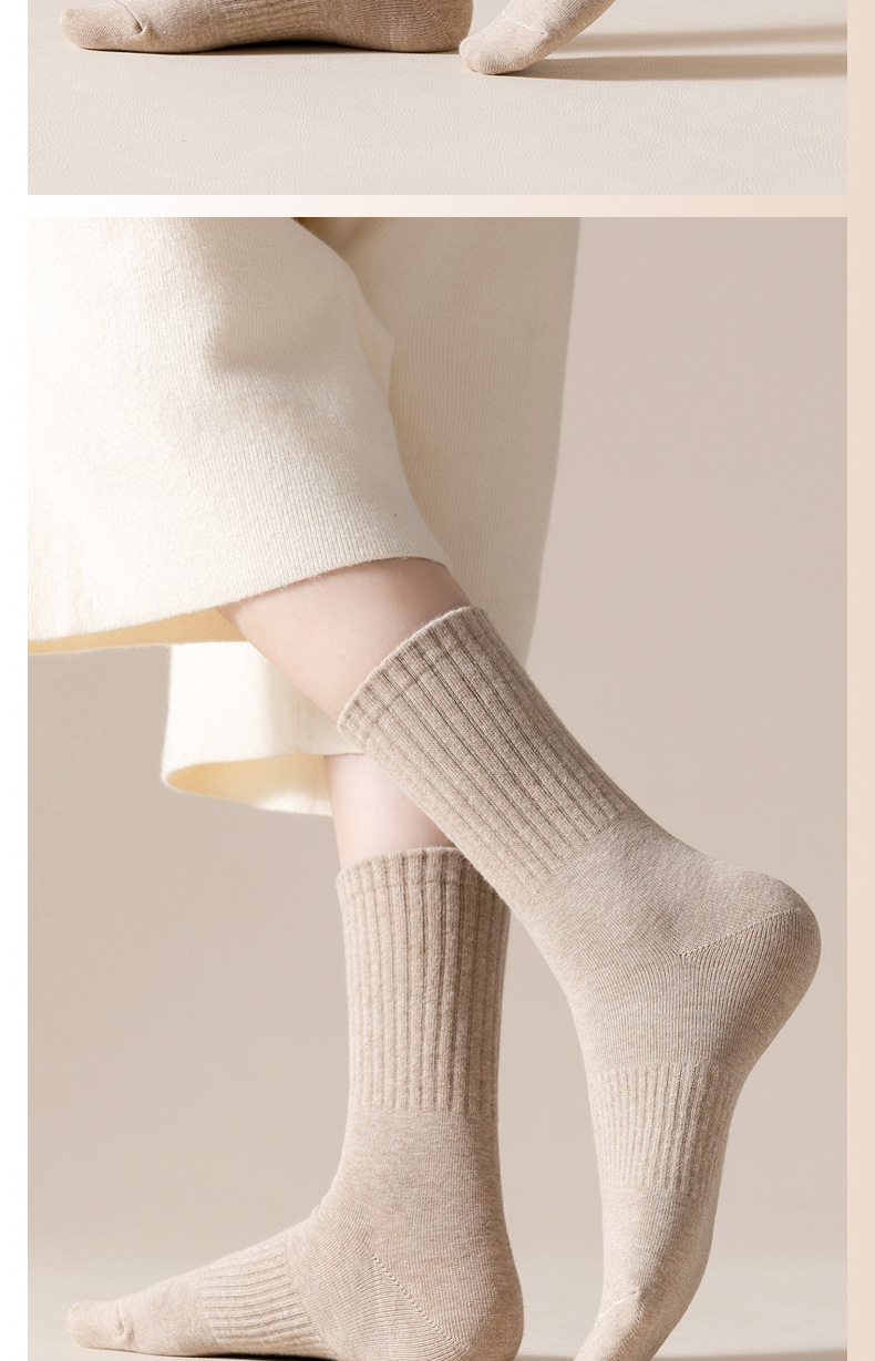袜子女秋冬长款棉袜女士抗起球运动袜吸汗中筒纯棉批发休闲纯色潮详情40