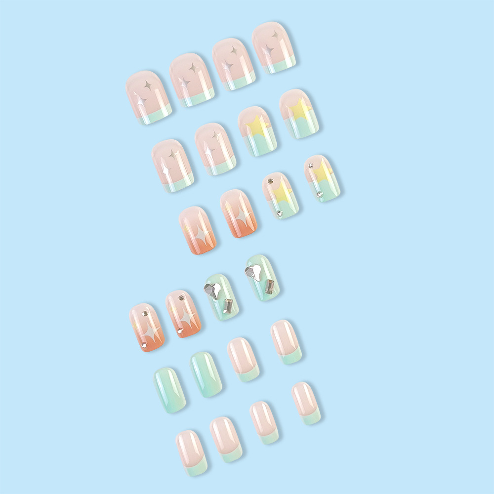 Ventas transfronterizas calientes frescas de diámetro de manicuras macarón color elegante parche de uñas ambiente suave para usar uñas image 5