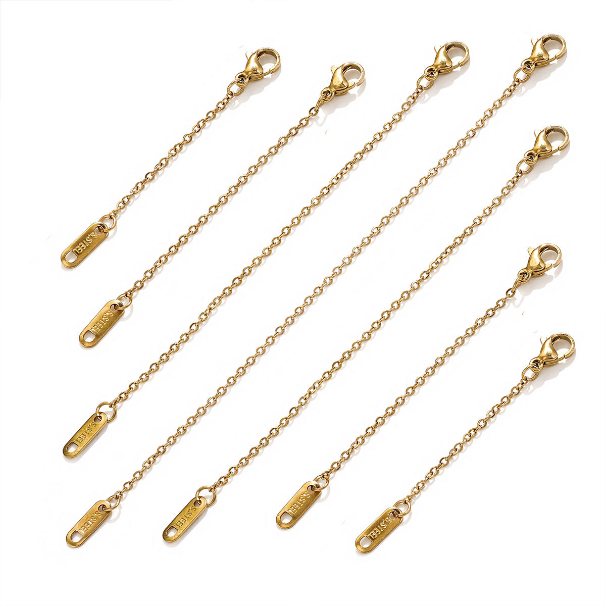 304 Stainless Steel Material 10 PCS/Package 105mm 55MM 75mm 304 Stainless Steel Solid Color Extension Chain