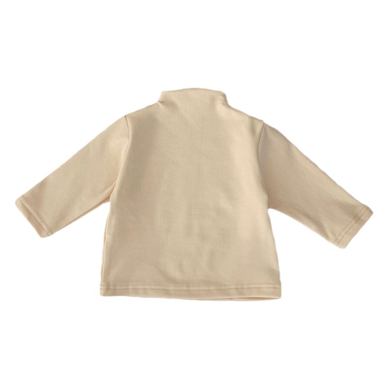 2024 primavera y otoño nuevos hombres y mujeres de cuello alto simple de color sólido todo partido camiseta de manga larga camisa de fondo elástico