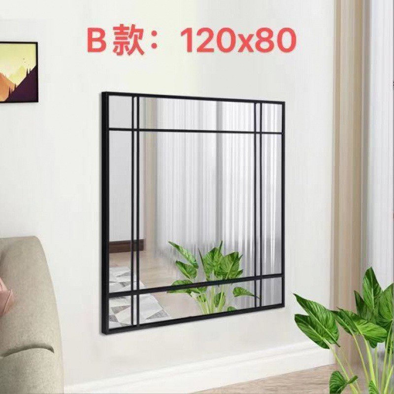 Nórdico moderno cuadrado simple espejo de cuerpo completo pared muebles interiores espejo de vestir de cuerpo completo decoración de entrada retro