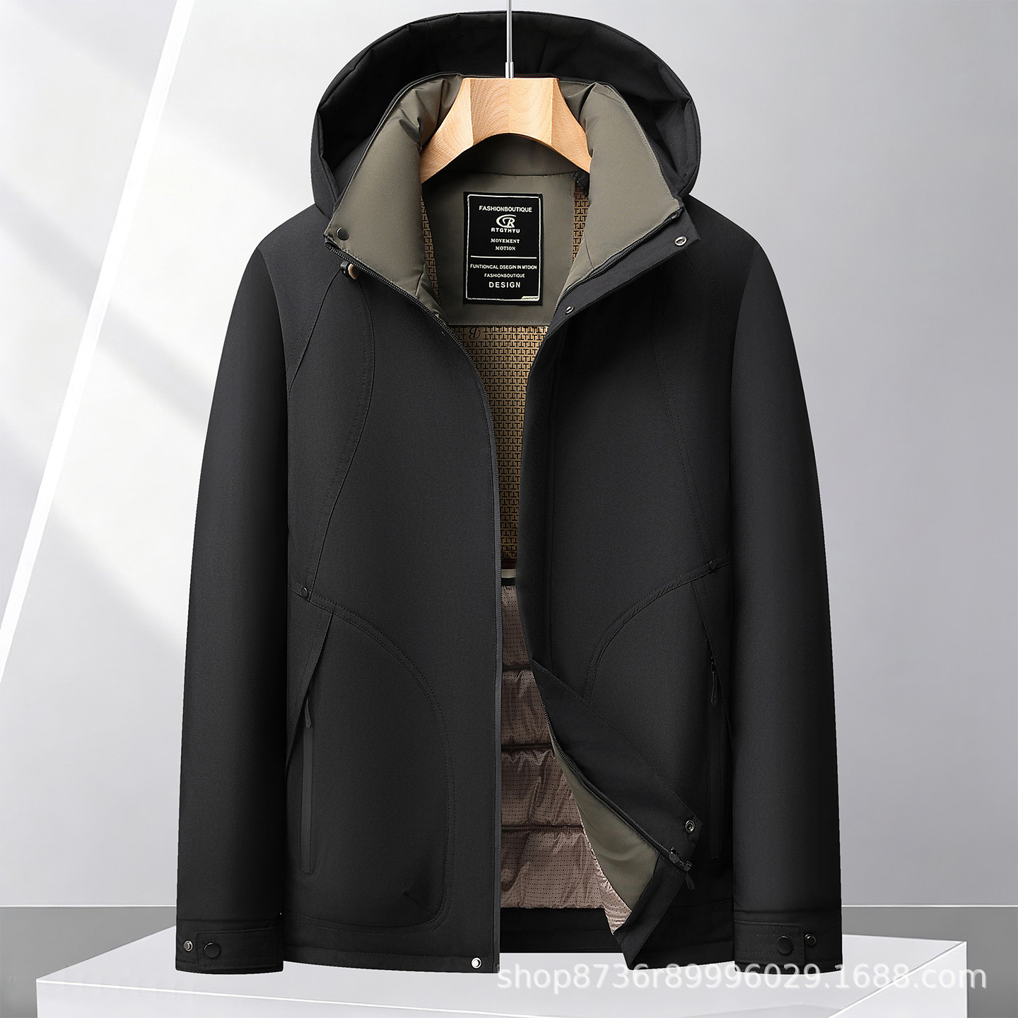 Foreign trade cross-border detachable hooded jacket, men's winter outdoor windproof and wear-resistant mountaineering hiking casual coat
