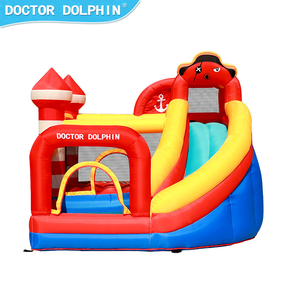 Castillo inflable infantil Doctor Dolphin, estilo pirata y pulpo, trampolín inflable para uso doméstico, tobogán, castillo inflable para niños