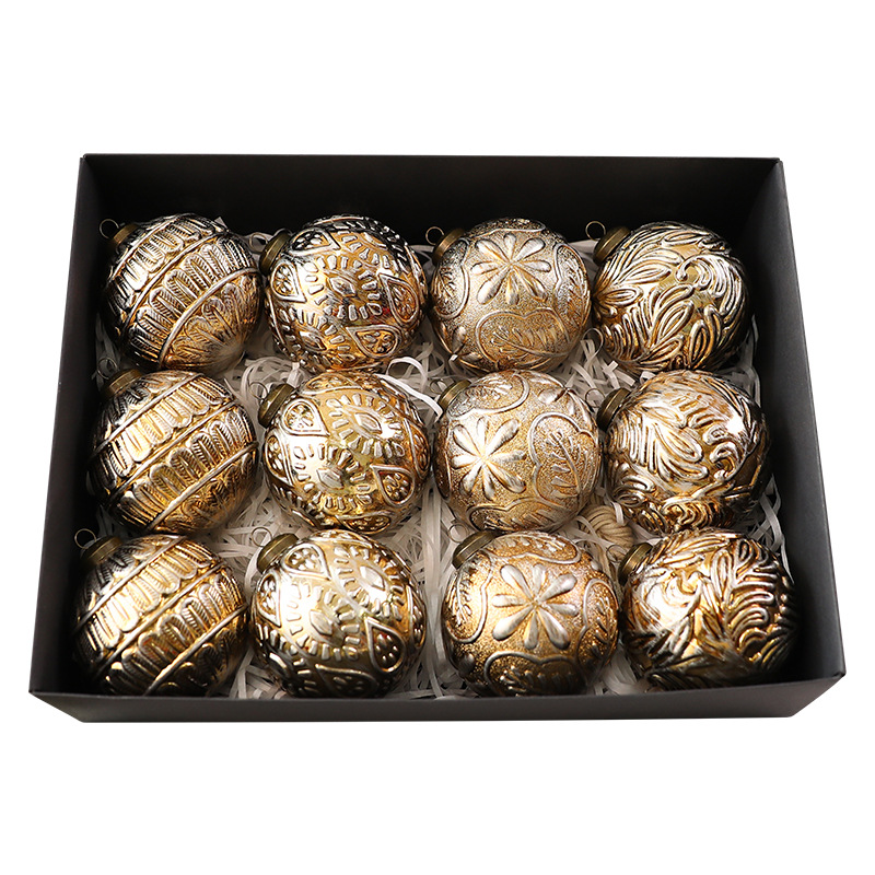 Colgante de Bola de Navidad Estilo Retro de Plástico Decorativo para Navidad y Fiestas