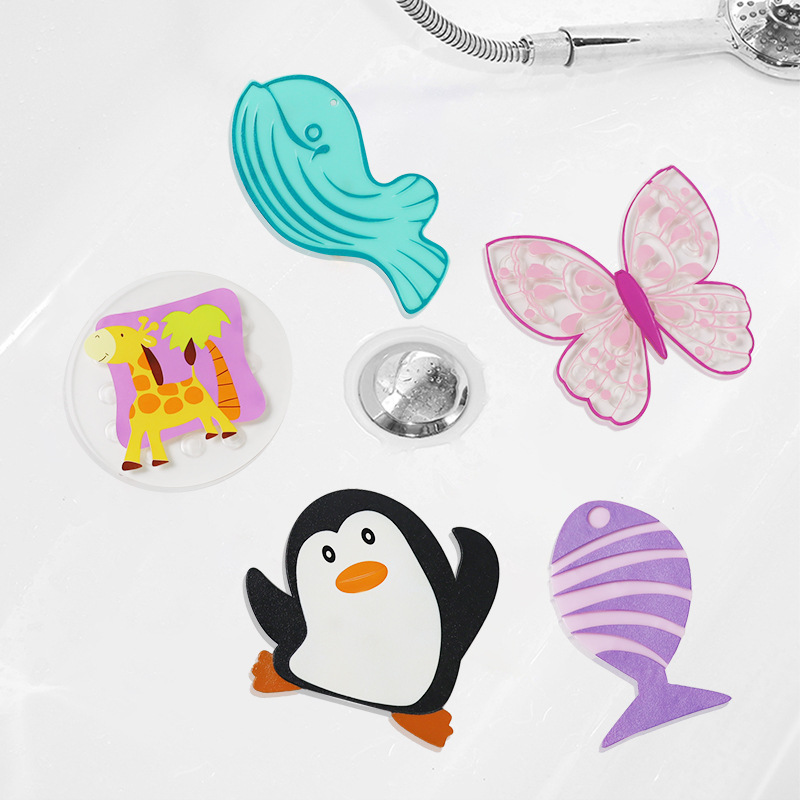 PVC bañera baño niños antideslizante alfombra de dibujos animados baño bebé lindo bañera antideslizante ventosa pequeña alfombra de piso