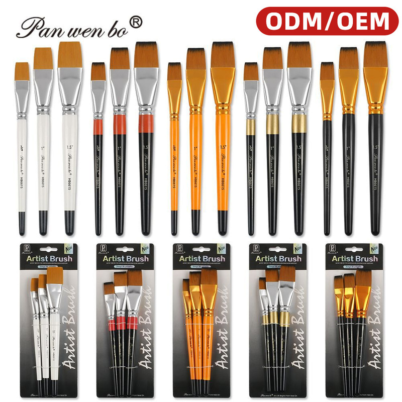 Oil Paint Brush 3 Wooden Set Nylon Brush Art Painting Watercolor Board Brush Student Graffiti Paint Brush Oil Paint Brush 3 Wooden Set Nylon Brush Art Painting Watercolor Board Brush Student Graffiti Paint Brush
