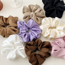 高级感双面仿真丝大肠发圈女法式纯色缎面马尾头绳气质轻奢头饰品