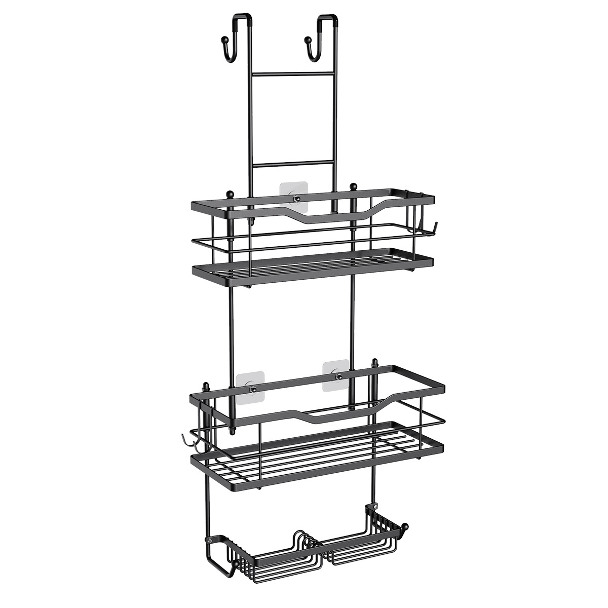Puerta de baño transfronteriza estante trasero inodoro seco y húmedo desmontable gel de ducha sin perforación estante de jabón artefacto de almacenamiento